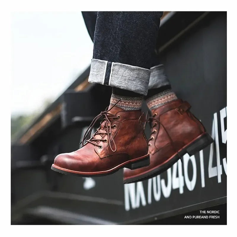 Men's Retro Motorcycle Boots