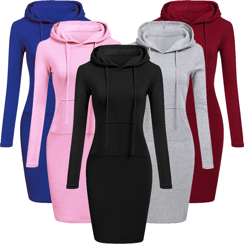 Elegant Women Hooded Dresses