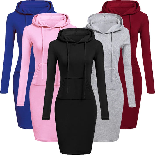 Elegant Women Hooded Dresses