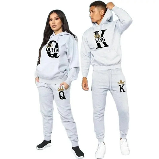 KING and QUEEN Print Hooded Couple's Set