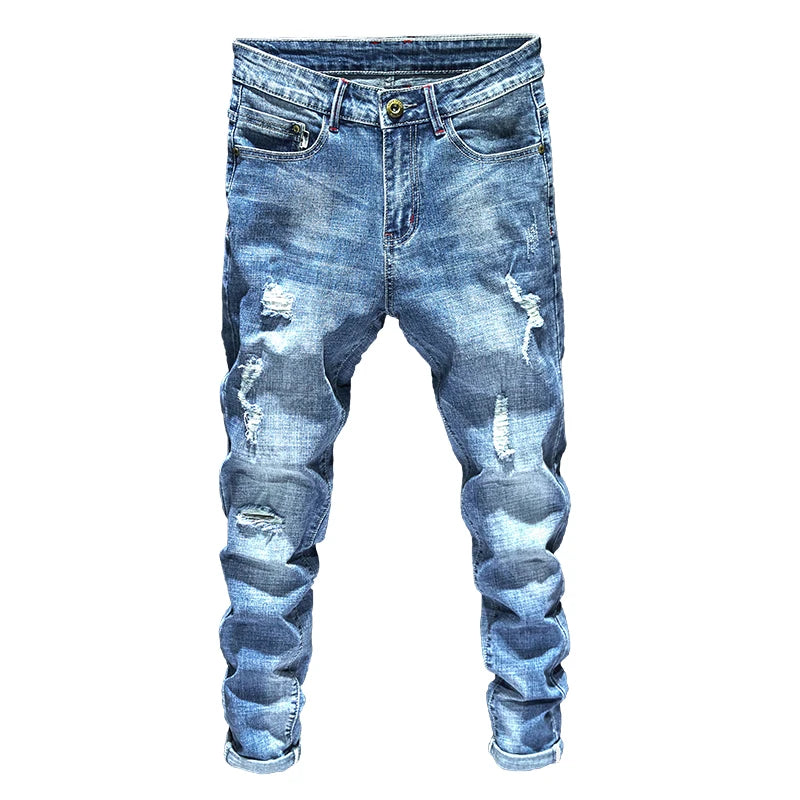 Men's Stretch Slim Ripped Jeans