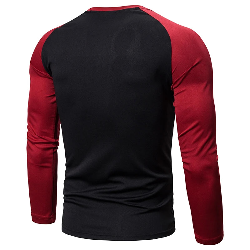 Men's Color Block Long Sleeve T-Shirt