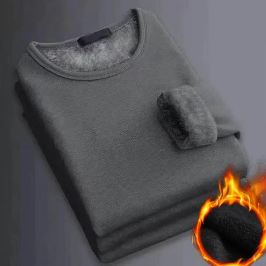 Men’s Winter Thermal Long-Sleeve Fleece T-Shirt